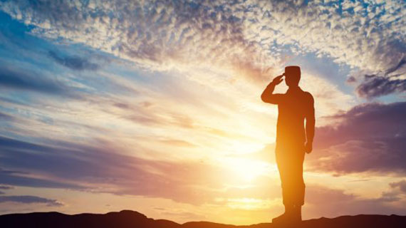 Soldier-Saluting-Sunset-Sky-Sun-Shining-Army